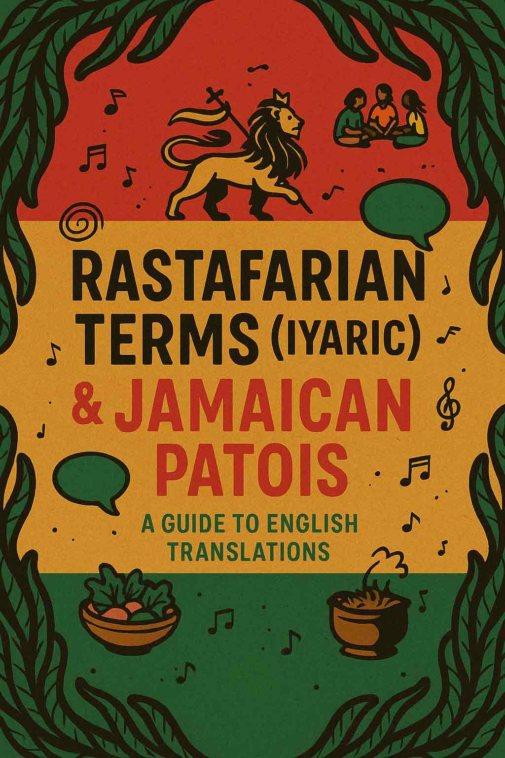 Rastafarian terms (Iyaric) and Jamaican Patois, along with their English translations